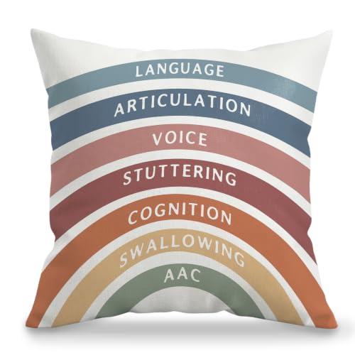 Boho Rainbow Mental Health Pillow Cover 18x18 - Back-to-School
