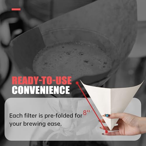 Brew Choice 50ct Pre-Folded White Cone Coffee Filters for Chemex Makers