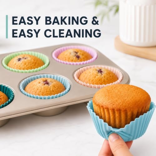 Caketime JSC-300 Reusable Silicone Muffin Liners, 12 Pack - Regular