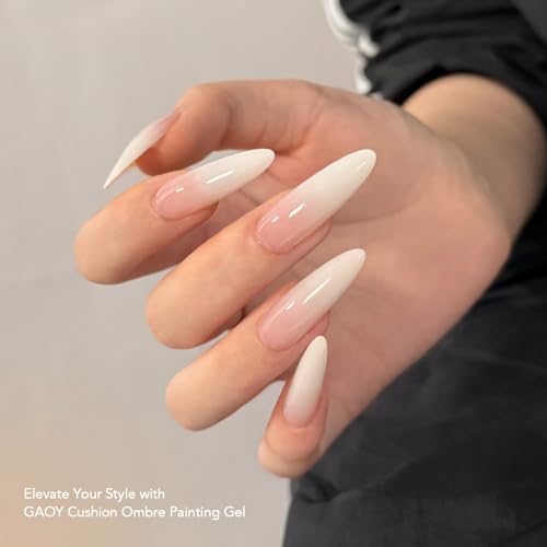 GAOY Cushion Ombre Painting Gel with Sponges Milk Apricot Gradient Nail Polish