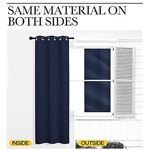 NICETOWN Navy Blackout Curtains 42"W x 68"L - 2 Panels
