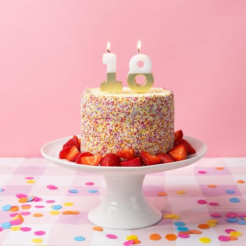 Talking Tables Gold Number 18 Birthday Candles - 2.1 Inches