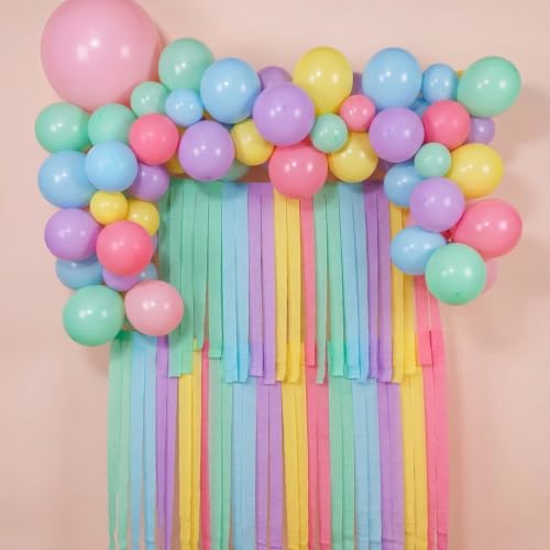 Oun Nana Pastel Rainbow Crepe Paper Streamers - 10 Rolls Color 1