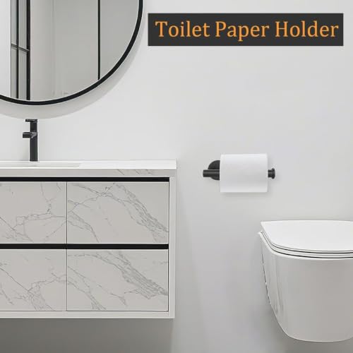 Matte Black Toilet Paper Holder Wall Mount - 1 PCS Stainless Steel