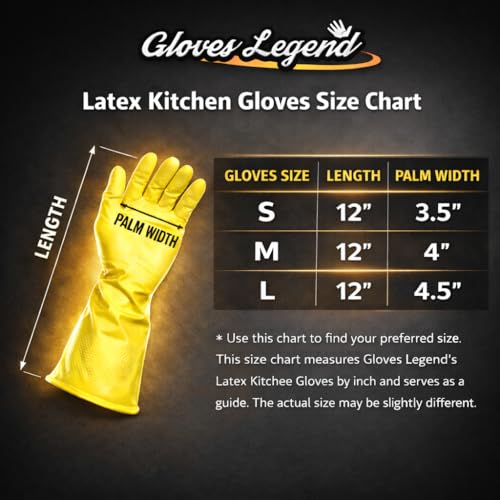 Yellow Reusable Dishwashing Gloves - Medium Size, 3 Pairs
