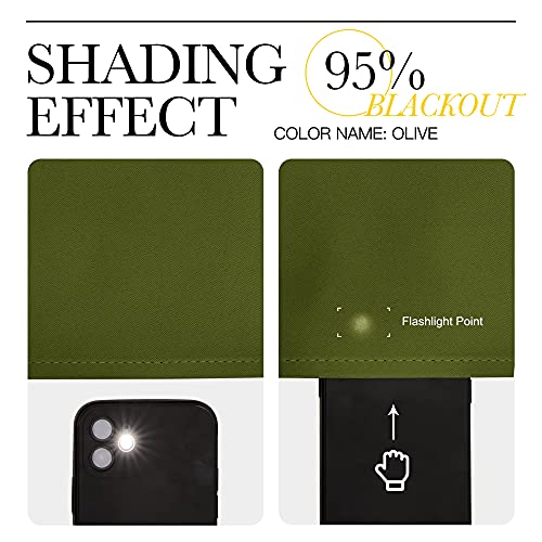 NICETOWN Olive Green Blackout Curtains - 2 Panels, 29x40 Inches