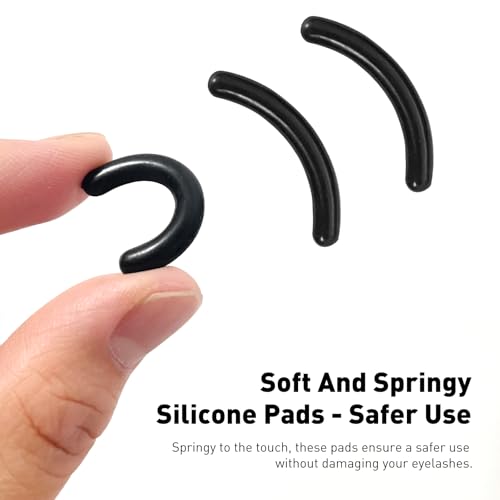 Jaasuee 60pcs Universal Silicone Eyelash Curler Replacement Pads Black