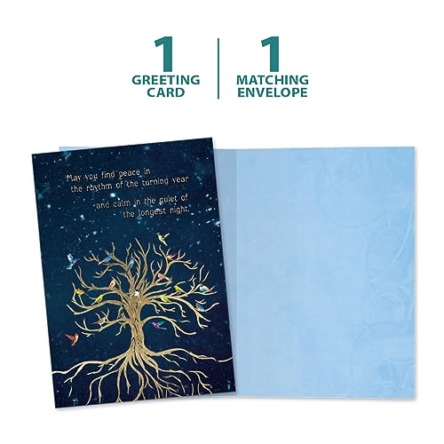 Winter Solstice Greeting Card - Bird Tree of Life - 5x7 - Eco-Friendly