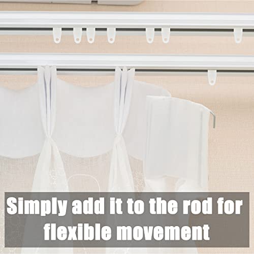 Litoexpe 50-Piece White Curtain Track Glider Hooks for Easy Installation