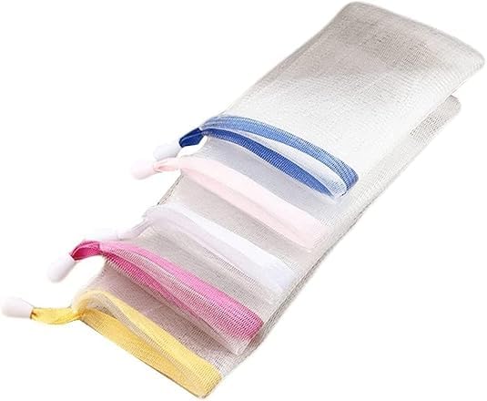 5-Pack Nylon Soap Mesh Bags for Foaming and Exfoliating