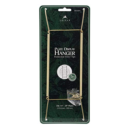 Tripar Brass Wall Plate Hanger for Decorative Plates, 14-20 Inch