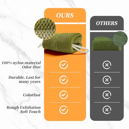 African Net Sponge 2-Pack - Exfoliating Body Scrubber & Back Bath Sponge