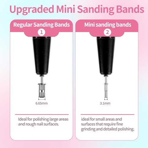 FLOYEUML 108Pcs Sanding Bands for Nail Drill with Bits & Storage Box