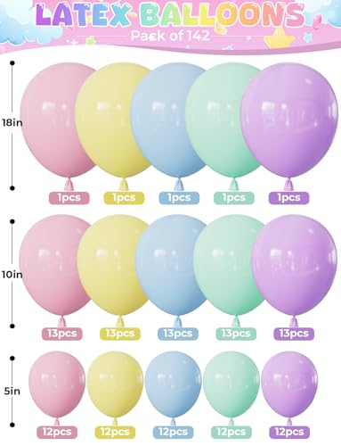 Pastel Ice Cream Balloon Arch Kit - 142Pcs for Parties