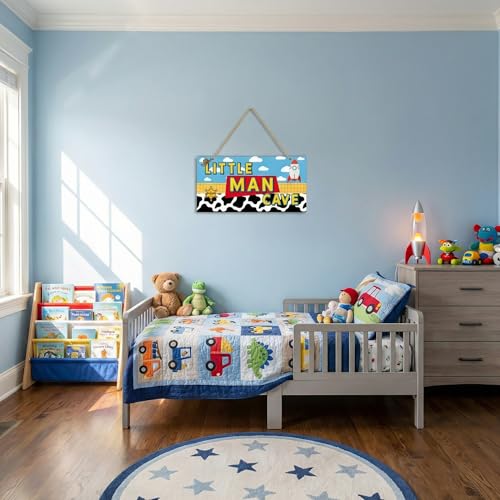 Cartoon Story Wall Decor - Blue Sky & White Cloud Sign for Boys