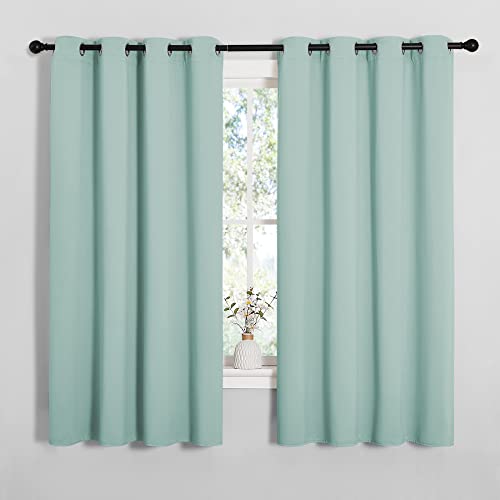 NICETOWN Aqua Blackout Curtain Panels 55x68 Inches, Pack of 2