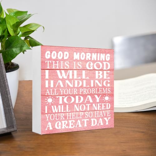 Christian Inspirational Wooden Sign - Good Morning, This is God
