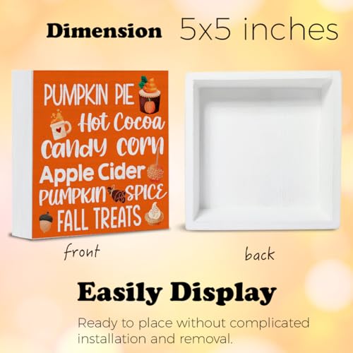 Rustic Fall Decor Wooden Sign - 5x5 Inches for Home & Thanksgiving