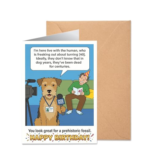 Funny 40th Birthday Card from Dog - Pet Years Joke Design