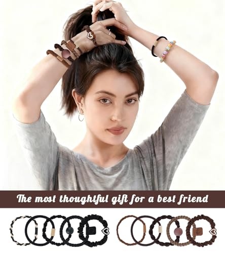 Seamless Nylon Hair Ties 20-Pack Soft Ponytail Holders Black