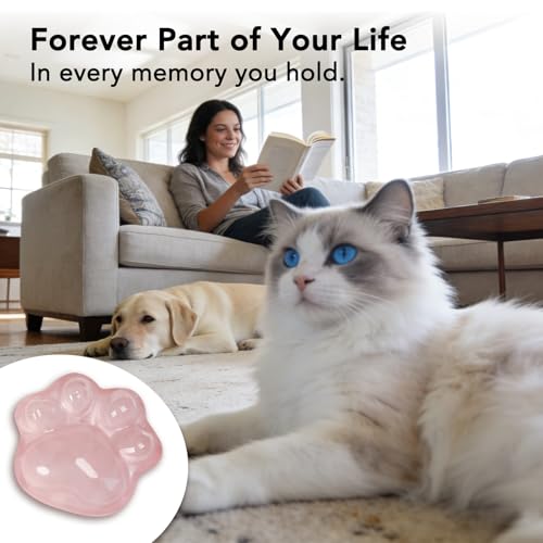 Nuyviare Pet Loss Sympathy Gift, Rose Quartz Heart Crystal Keepsake