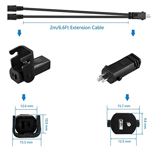 6.6FT 2-Pin Power Splitter Cable for Recliner Motors - 47 Inch Y Cord