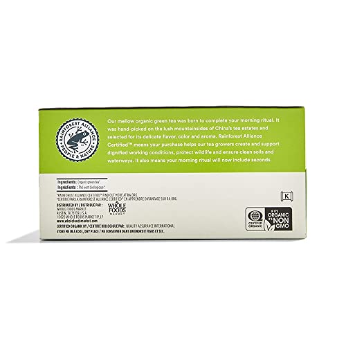 Organic Green Tea Bags by 365 Whole Foods Market - 70 Count (Pack of 2)