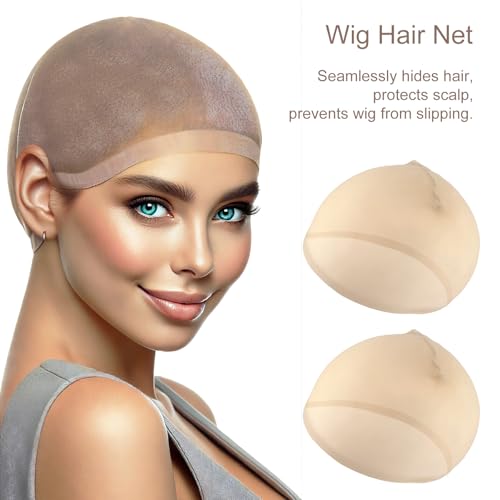 Jaasuee 8-Pack HD Wig Caps - Ultra-Thin Invisible Stocking Caps for Lace Front Wigs