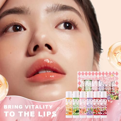 Bekoeen 6-Pack Fruity Hydrating Lip Balm Set for Chapped Lips