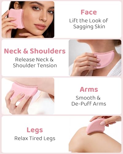 Silicone Lymphatic Face Sculpting Brushes, 2 Pcs - Facial Contour & Drainage Massage Tools