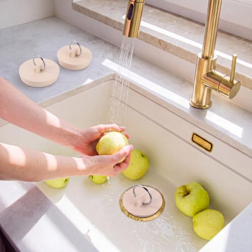 Hestya 4-Piece Rubber Drain Stopper Set for Bathtub & Sink
