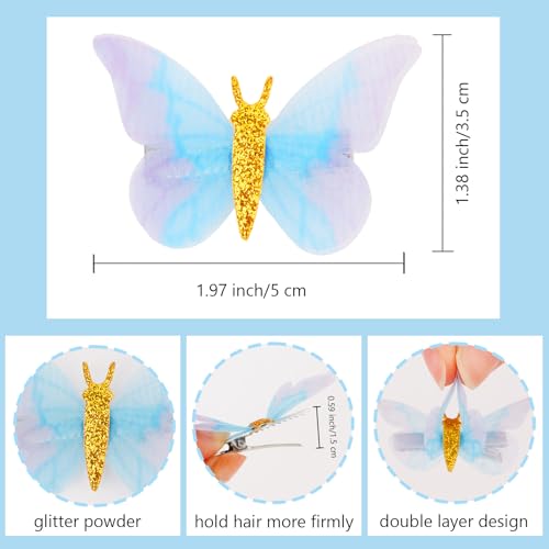 Semato 20 Pieces 3D Butterfly Hair Clips Y2K Hair Accessories for Women