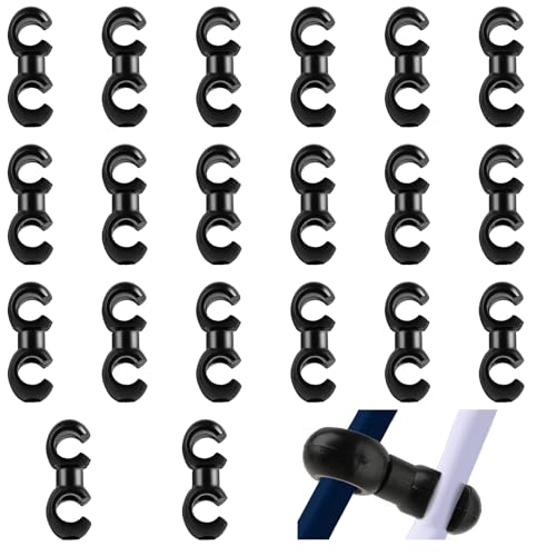 20PCS Bike Cable Clasps, Bike Brake Cable Clips S Style Clips, Bike Cable Guide Clips for Brake Lines MTB Bike Road Bicycle (Black)