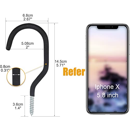 KURUI Heavy Duty Bicycle Wall Hooks - 6 Pack Bike Hangers