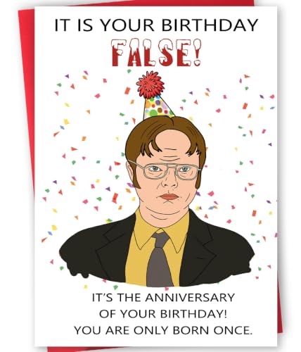 Mmuue Funny Birthday Card Gifts for Women & Men - mu50 Office Humor Greeting Card with Red Envelope