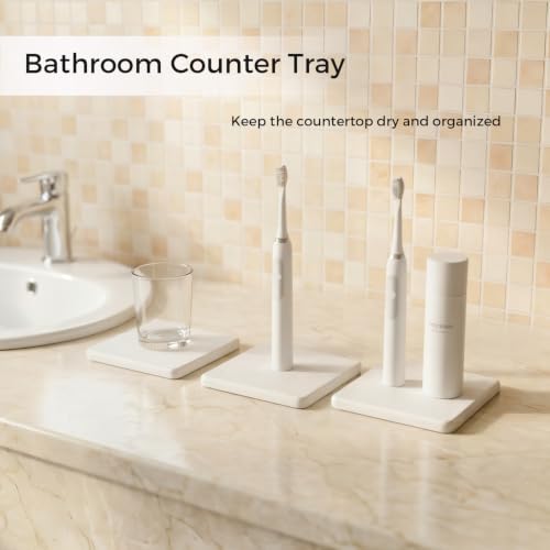 Mucco Diatomaceous Earth Stone Sink Tray - 3 Pack Fast Drying Soap Holder