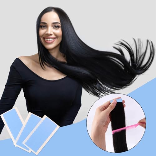 TKYPZY 60 Pcs Double Sided Hair Extension Tape Tabs - Waterproof Wig Adhesive Replacement