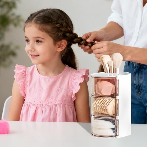Rotating Hair Accessories Organizer & Makeup Brush Holder