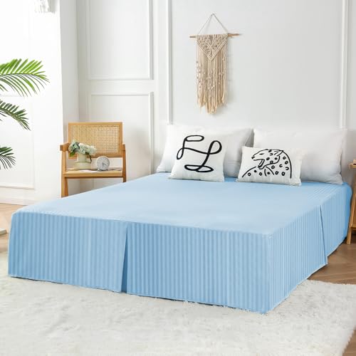 HENGWEITEXT Queen Size Pleated Bed Skirt with Split Corners