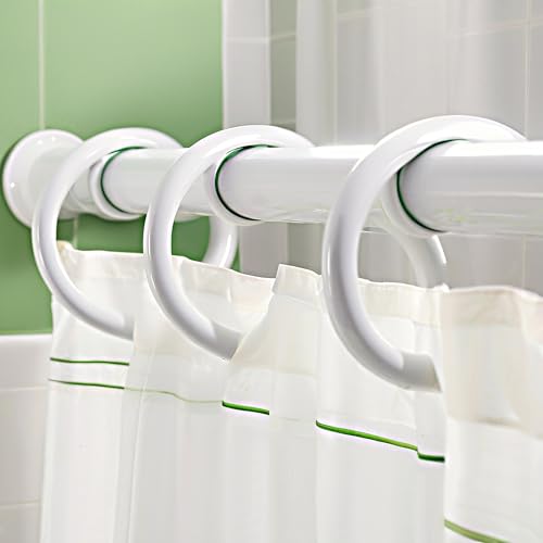 24 Pack White Plastic Shower Curtain Rings - Durable, Easy-Glide Hooks for Bathroom