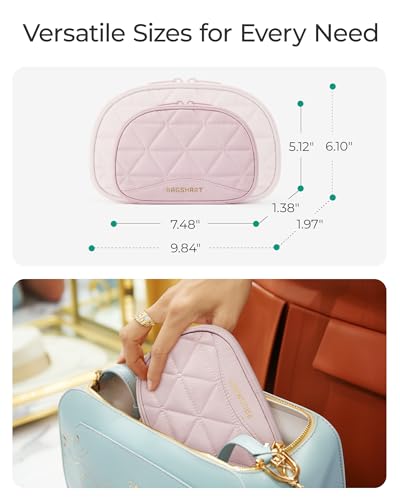 BAGSMART Travel Jewelry Organizer Case - Medium, Light Pink