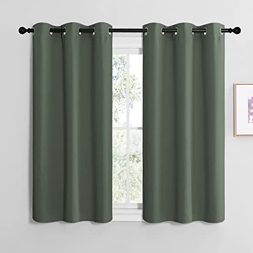 NICETOWN Dark Mallard Blackout Curtain Panels, 42" x 50" (2 Pack)