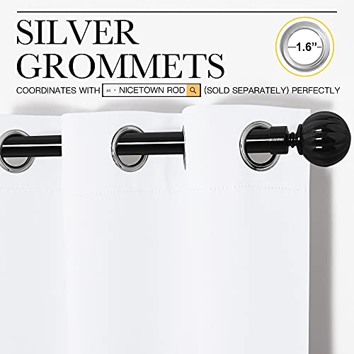 NICETOWN White Room Darkening Curtains - 55 x 78 Inch Grommet Panels (Set of 2)
