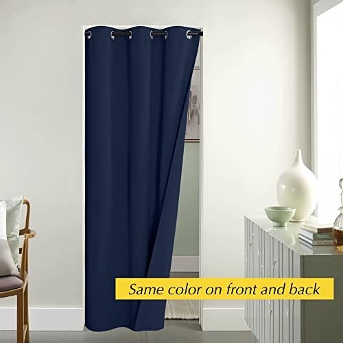 NICETOWN Navy Blue Blackout Curtains for Doorway, 42x95