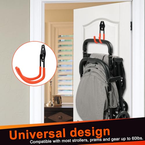 Heavy Duty Stroller Wall Mount Hanger - 66lb Capacity Anti-Slip Hook