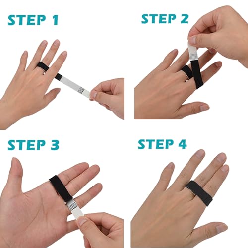 12 Pack Buddy Tape Finger Straps with Padded No-Slip Hook and Loop - Washable and Reusable Buddy Straps for Fingers Solution To Be Used as Finger Buddy Straps (Black)
