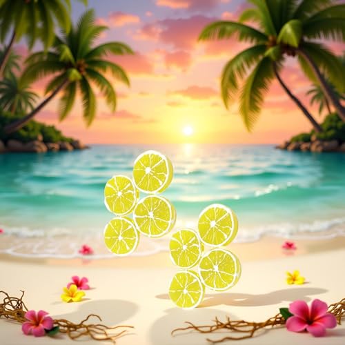Double Lemon Slice Hair Clips Pearl Duckbill Hair Barrettes 4Pcs