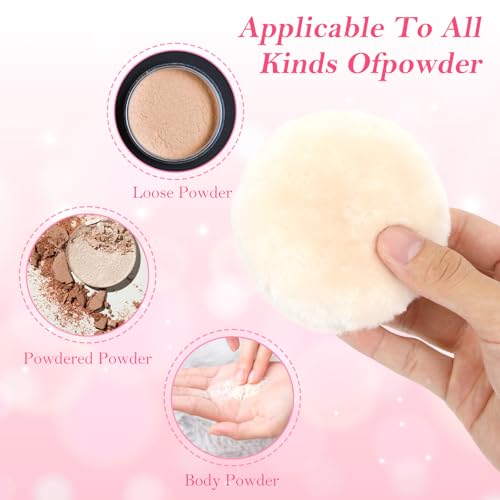 Large Fluffy Body Powder Puff 2-Pack - 3.5 Inch Thick Soft Dusting Pad
