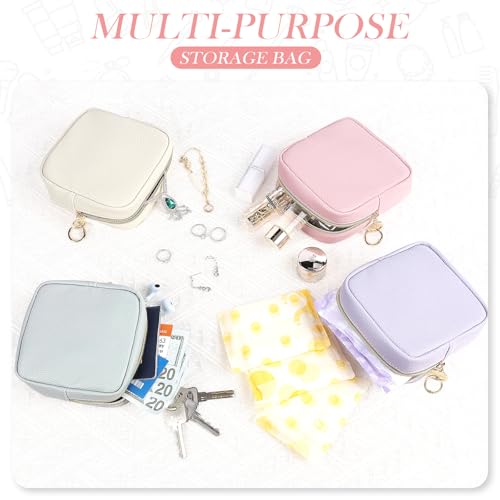 Small PU Leather Makeup Bag for Purse Mini Toiletry Pouch Green
