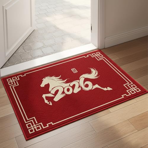 Year of the Horse Chinese New Year Door Mat - 15.7x23.6in